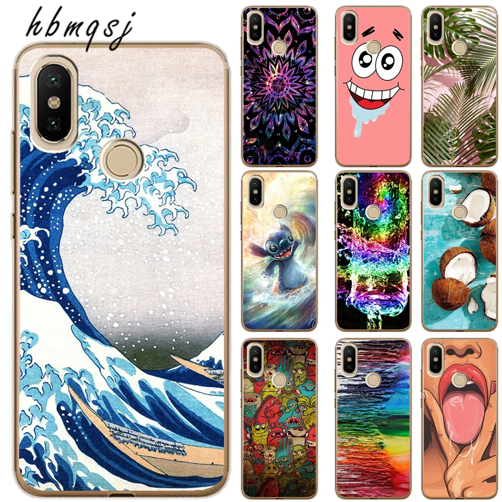 Fashion case for xiaomi mi a2 lite silicone soft clear ocean pineapple coconut cool mobile phone back cover |