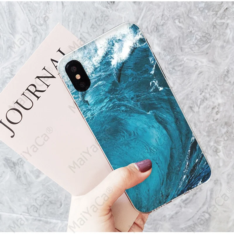 Чехол MaiYaCa Blue sea DIY с красивыми рисунками для телефонов iPhone 7 7plus X XS MAX 6 6S 8 8Plus 5 5S XR