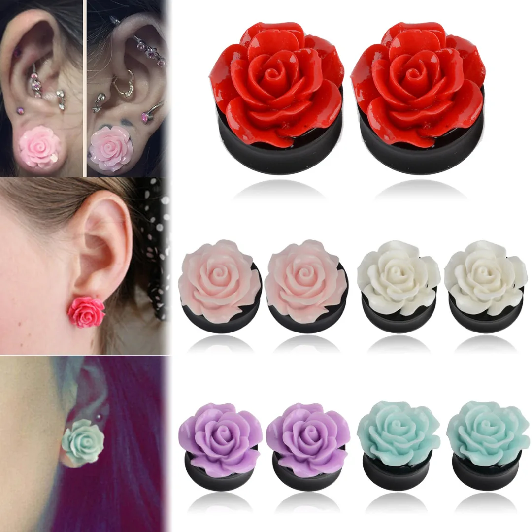 1 пара розовых акриловых двойных седловых ушных вилок модные беруши r затычки для