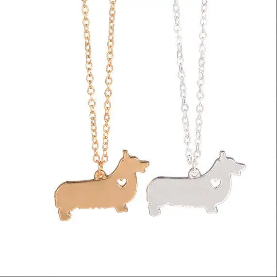 

Wholesale Unique Handmade Pembroke Welsh Corgi Love Necklace Female/ Male Gift Jewelry Necklace--12pcs/lot