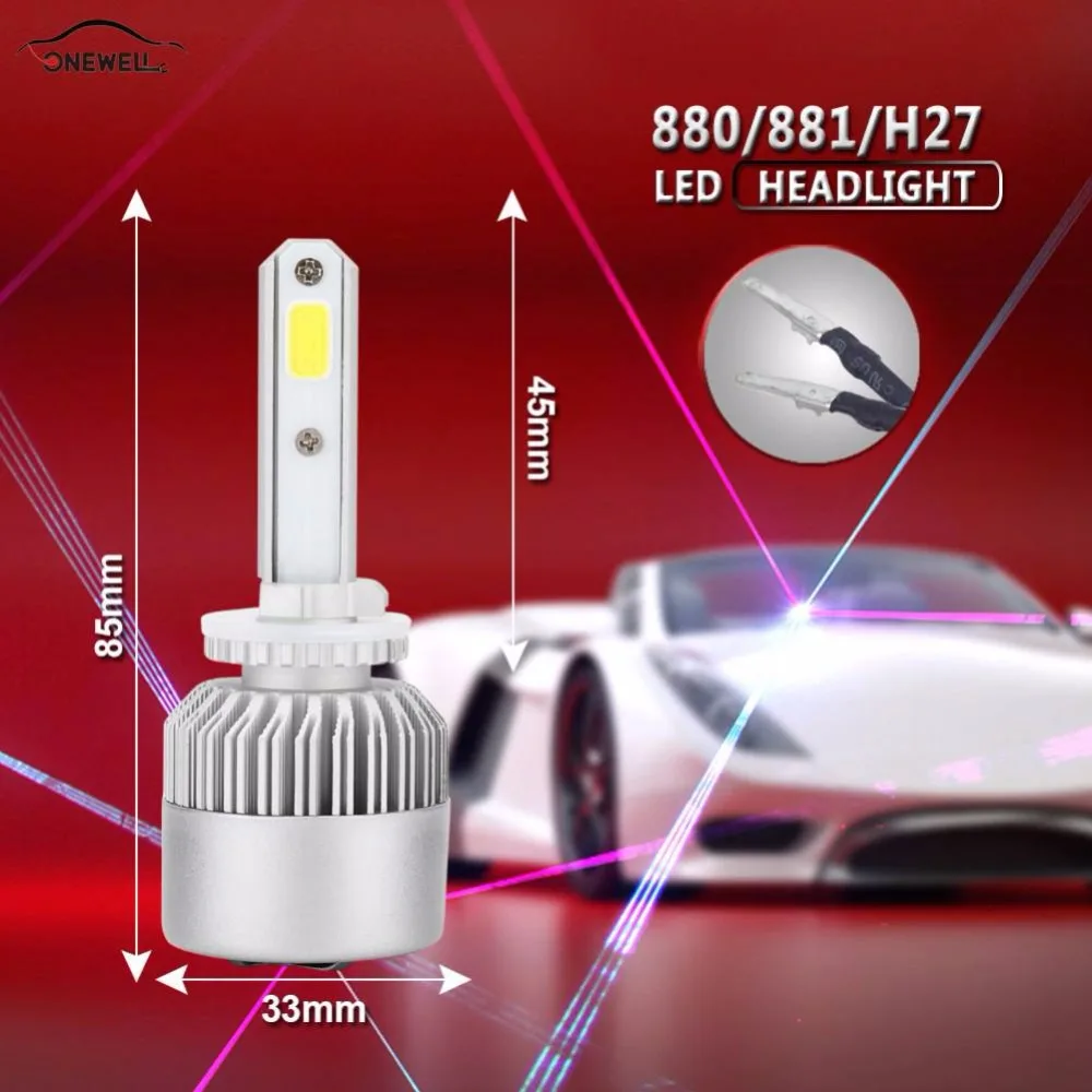 2 шт. S2 Автомобильные фары светодиодный 60 Вт H4 6000K фары/H9/H8 / H9 H11 IP68