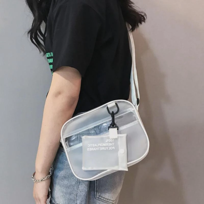 Летняя 2 в 1 упаковка Желейная сумка через плечо свежая Белая прозрачная