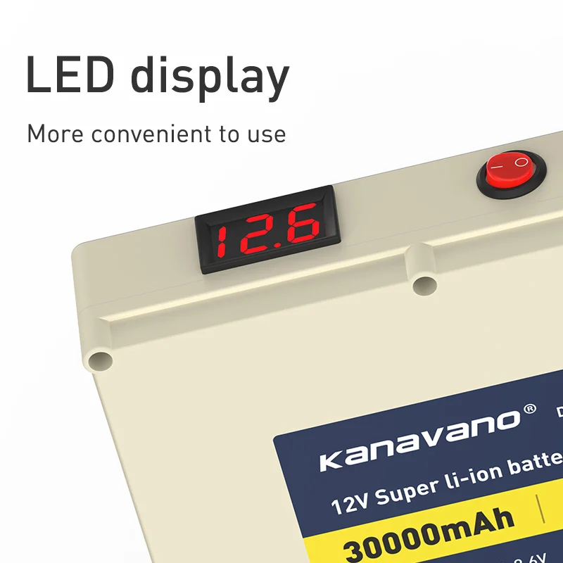 Kanvnano 12 В 30Ah большая емкость перезаряжаемая литиевая батарея 18650 Защитная плата для аккумулятора с 5А зарядным устройством подарок DIY line
