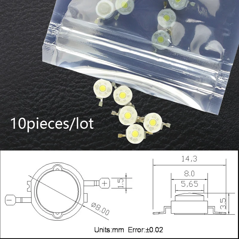 10PCS 3w led diode white 6000k 2000k High power chip Epistar emitting diodes for DIY bulb lamps wholesale light | Лампы и освещение