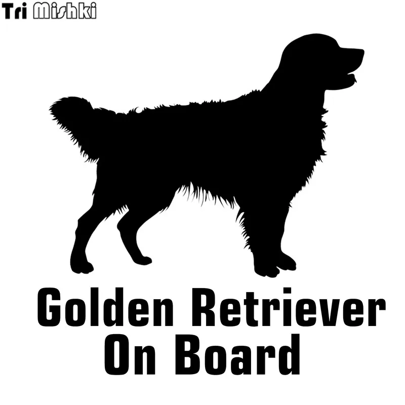 Tri Mishki HZX337# 15*15.3см Golden Retriever on board Золотистый ретривер в машине виниловые наклейки