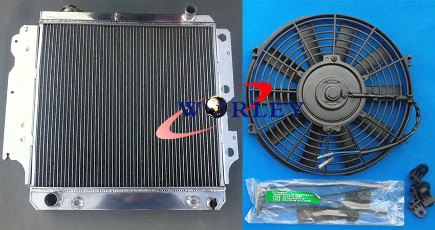 

3 ROW Aluminum Radiator For 87-06 JEEP WRANGLER YJ/TJ 2.4L-4.2L & Fan