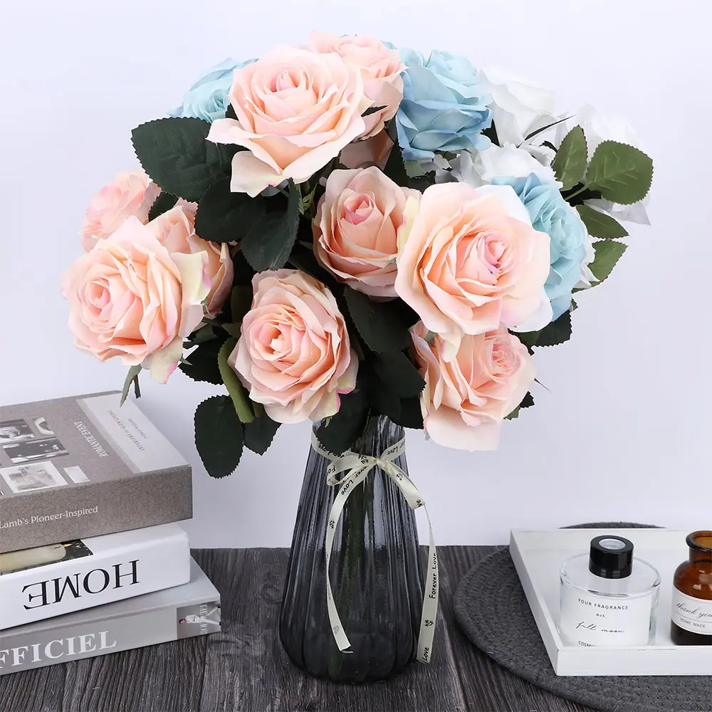 10 головок французская искусственная Шелковая Роза украшение для свадьбы