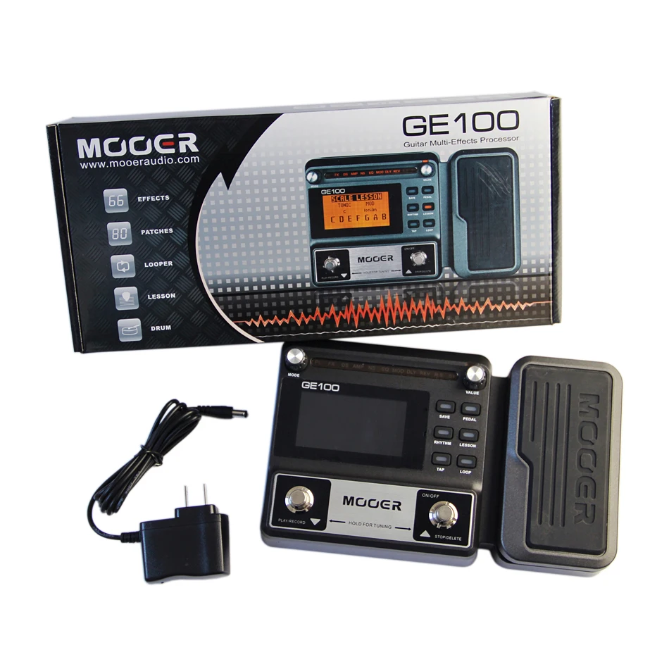 Новый процессор эффектов MOOER GE100 для гитары большой ЖК педаль с дисплеем высокой