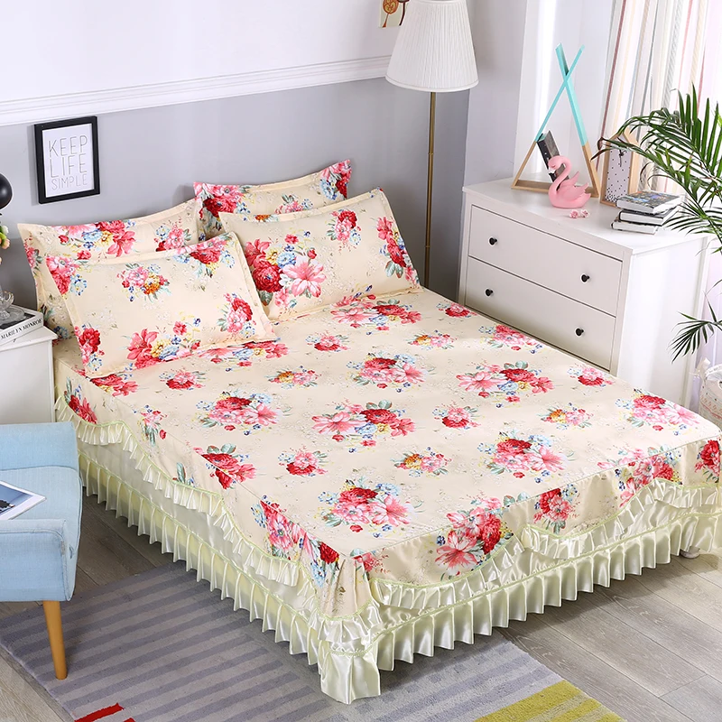 12 видов стилей юбка-кровать с цветочным рисунком и рюшами Ультрамягкая