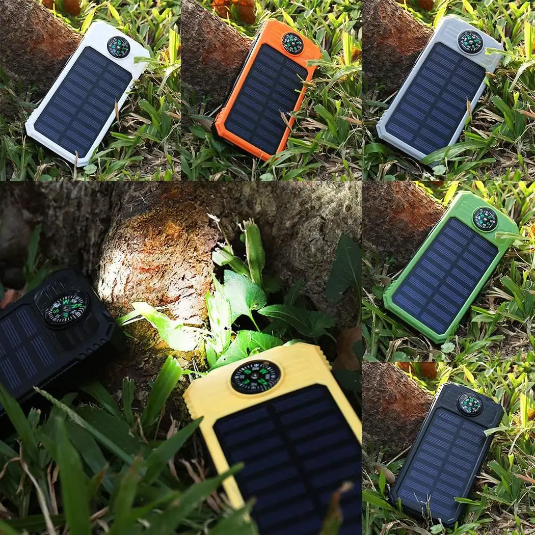 8000 мАч Солнечная энергия с компасом банк Солнечное зарядное устройство Внешняя