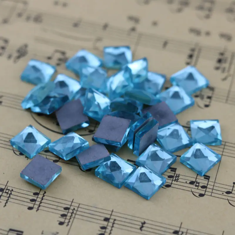 100Pcs Square Glass Stone Beads Flatback Glue Apply DIY Strass Crystal Rhinstone For Jewelry Crafts Decoration 6MM 8MM 10MM 12MM | Украшения