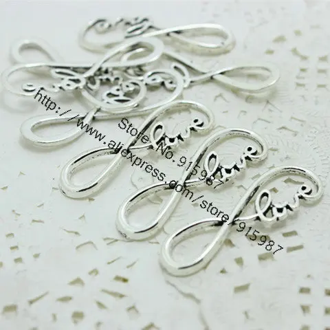 

Sweet Bell Wholesale 50pcs/lot 13*39mm Antique Color Alloy Infinite Symbol Love Jewelry Connectors for Bracelets D0329