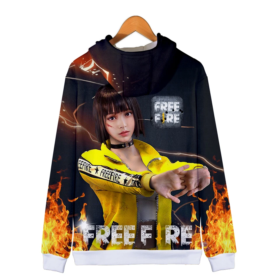 Хип хоп 3D free fire модная мужская толстовка с капюшоном на молнии Зимняя куртка популярный пуловер хлопковое пальто с длинными рукавами