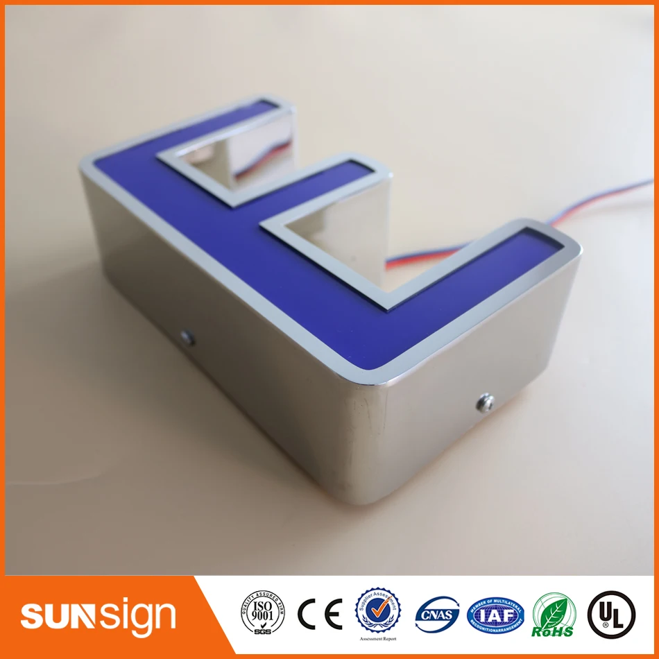 Наружная светодиодсветодиодный 3d буква из нержавеющей стали с логотипом