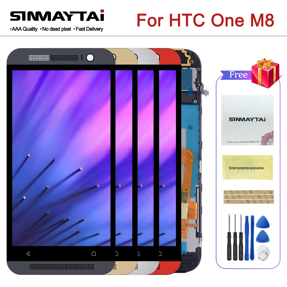5 0 &quotтест M8 ЖК дисплей с рамкой для HTC One сенсорный экран дигитайзер Замена 831c