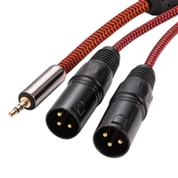 hifi audio cable 3 5mm mini jack to dual xlr for pc mobile mp3 amp sound mixer 3 5 to 2 xlr 3 pin ofc cable 1m 2m 3m 5m 8m 10m