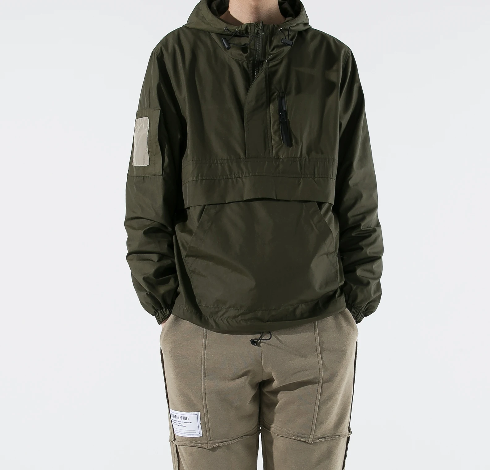 Мужская ветровка с буквенным принтом спортивная куртка-пуловер капюшоном |