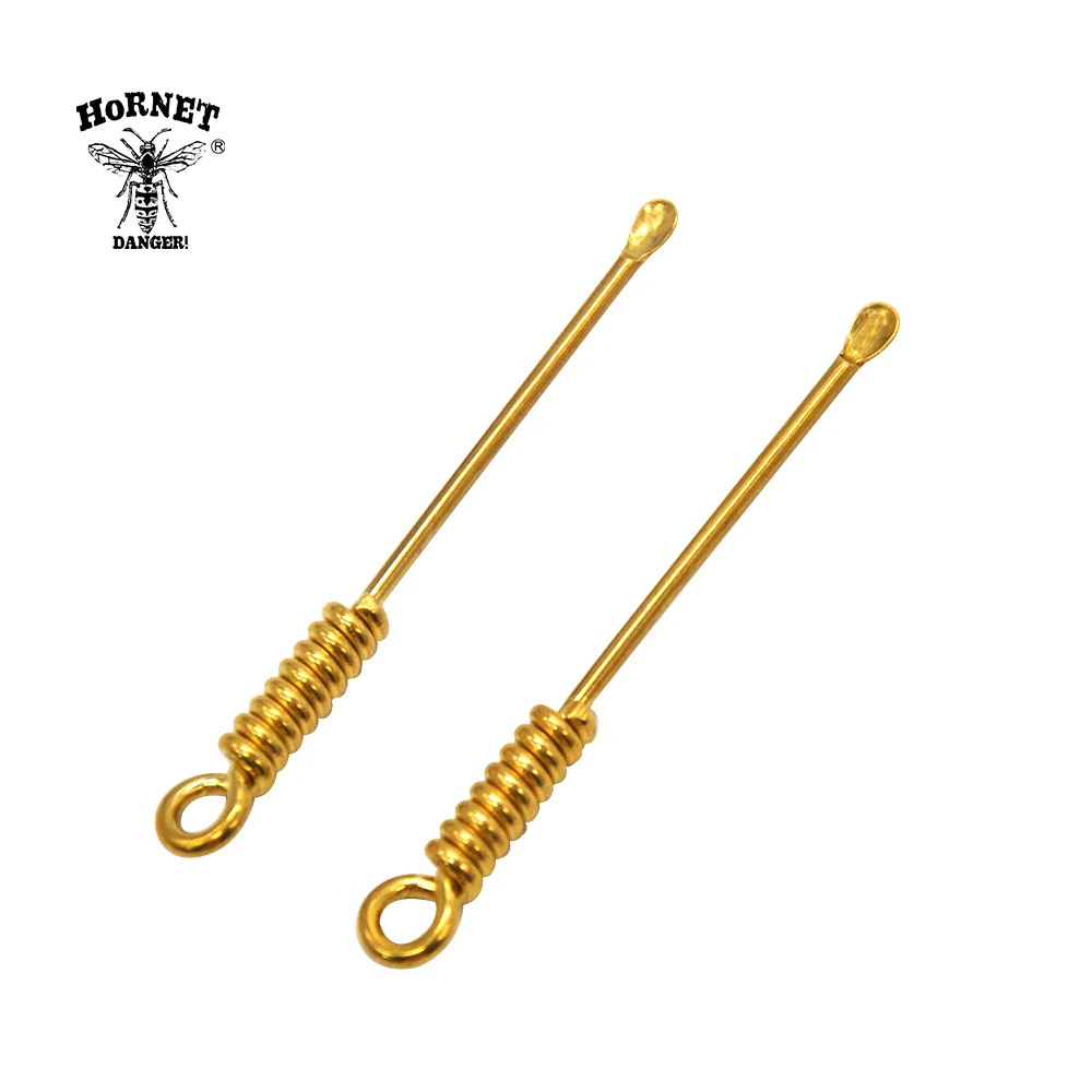 

HORNET 6pcs Premium Brass Spiral Shape Metal Snuff Spoon Sniffer Snorter Powder Hoover Hooteer Snuff Tobacco Pipe Shovel
