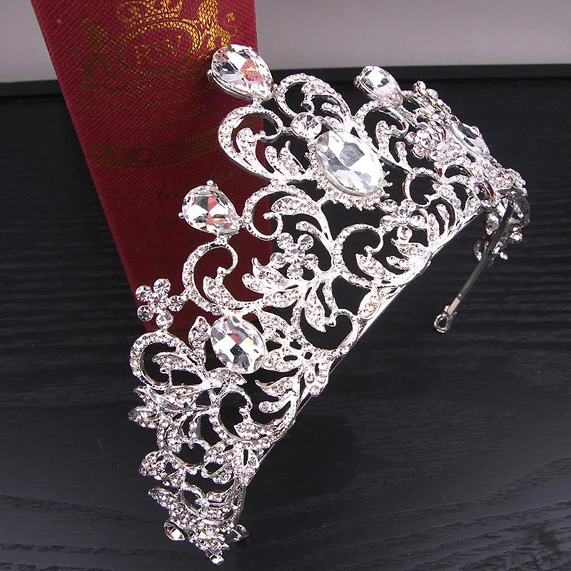 Baroque Silver Gold Color Blue Crystal Wedding Tiara Brides Headband Bridal Rhinestone Pageant Tiaras And Crowns Hair Jewelry | Украшения и