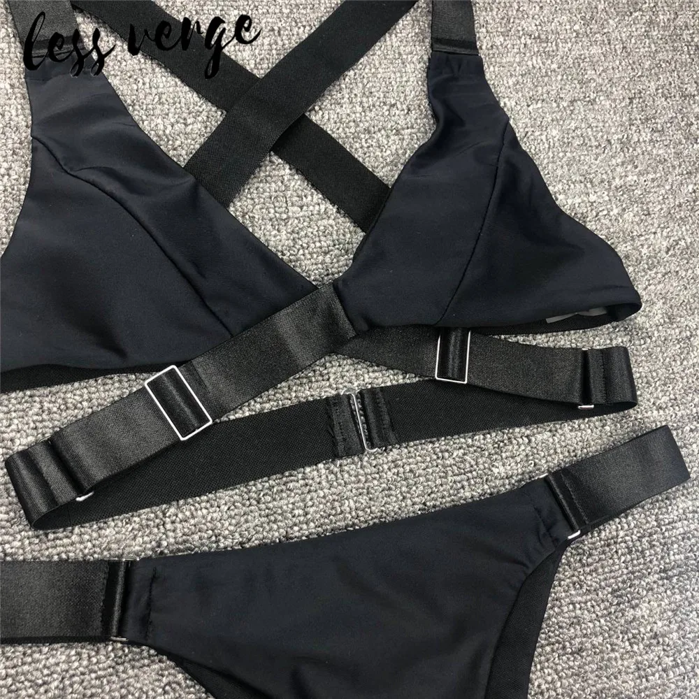 Lessverge сексуальные бандажные бикини белые костюмы из двух частей пуш ап