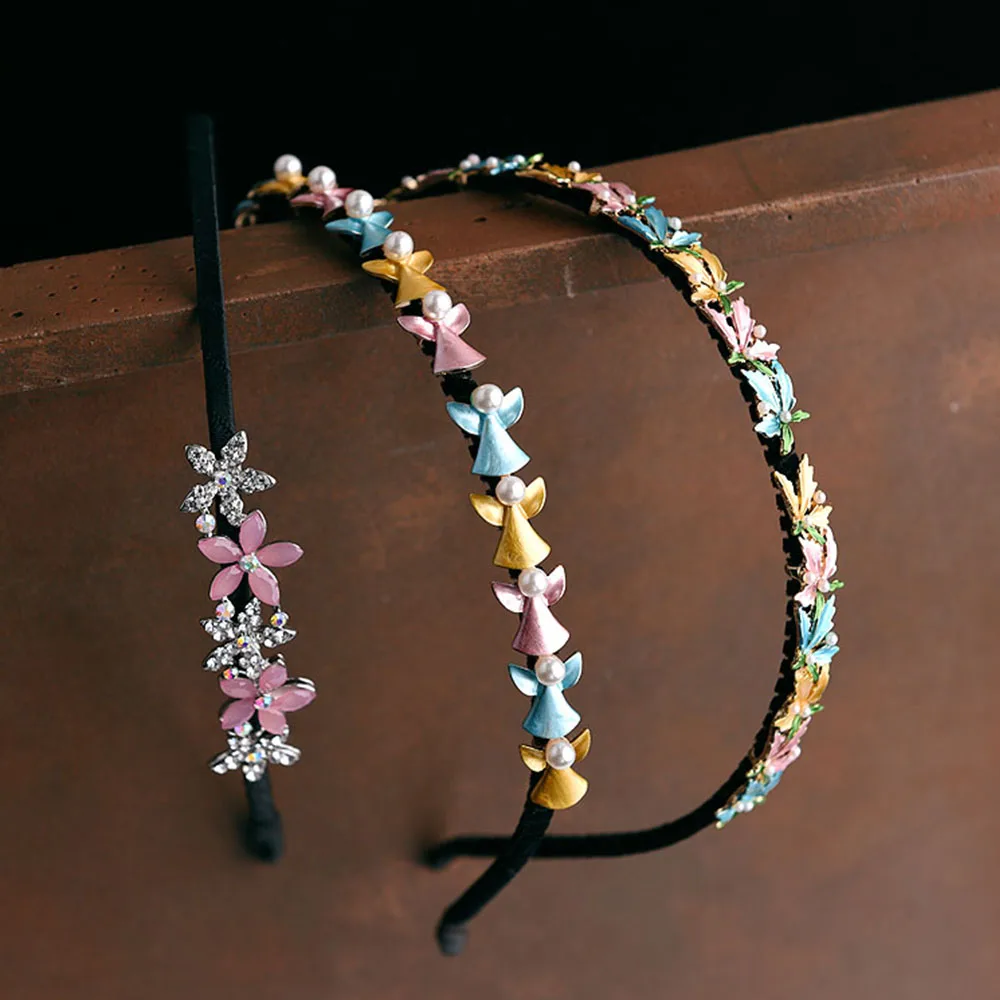 Хрустальные стразы жемчужная лента для волос свадебные металлические