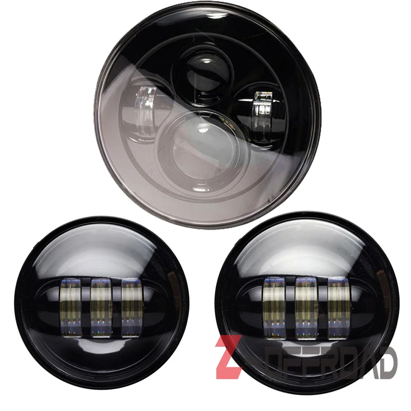 Замена светодиодных фар 7 дюймов черный свет светодиодный проектор фара + 2x4 5 &quot30