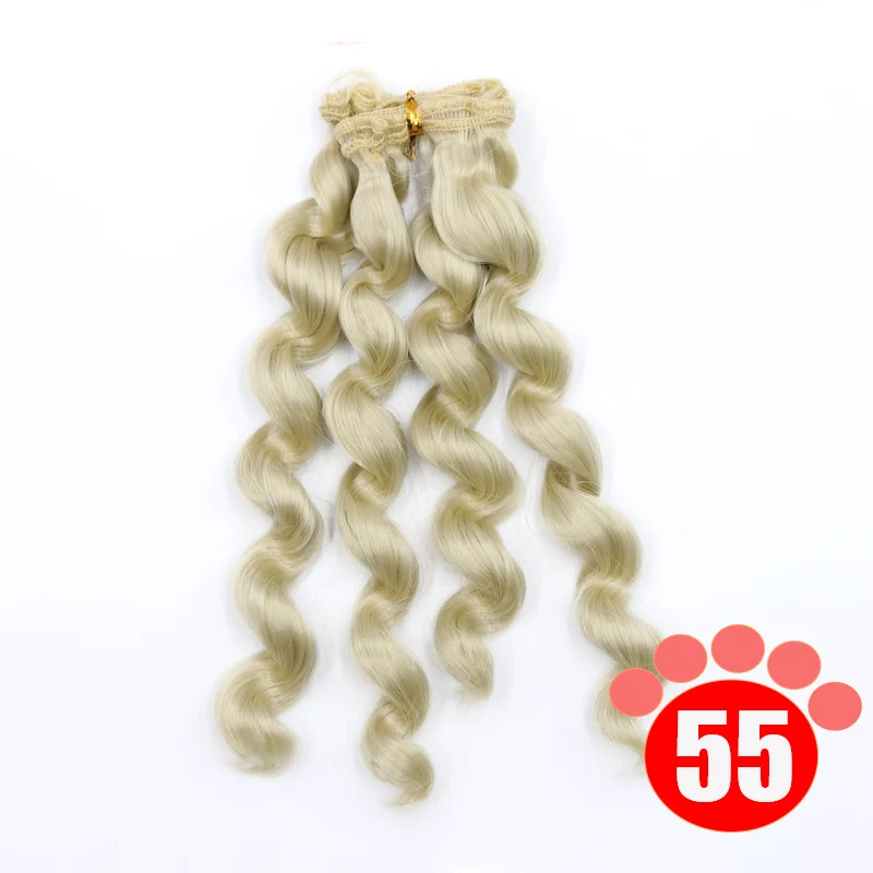colour 55 Msiredoll bjd парик аксессуары 1 шт. 15*100 см волосы куклы для 1/3 1/4 1/6 1/12 вьющиеся кукольные волосы bjd парик diy - Цвет: colour 55
