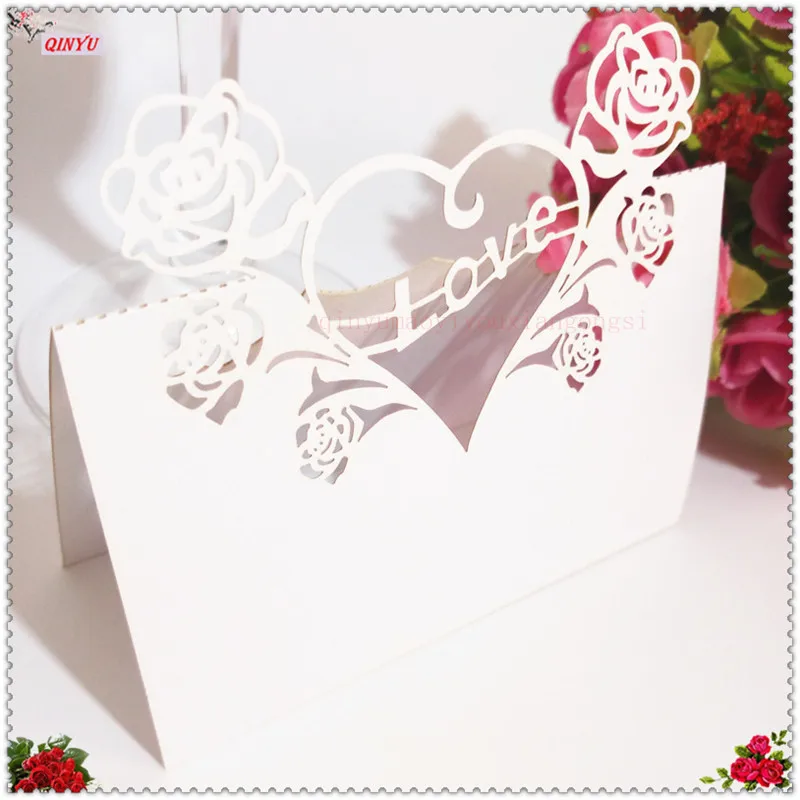 100 шт. Свадебные украшения для вечерние Лазерная резка вечеринки декор места