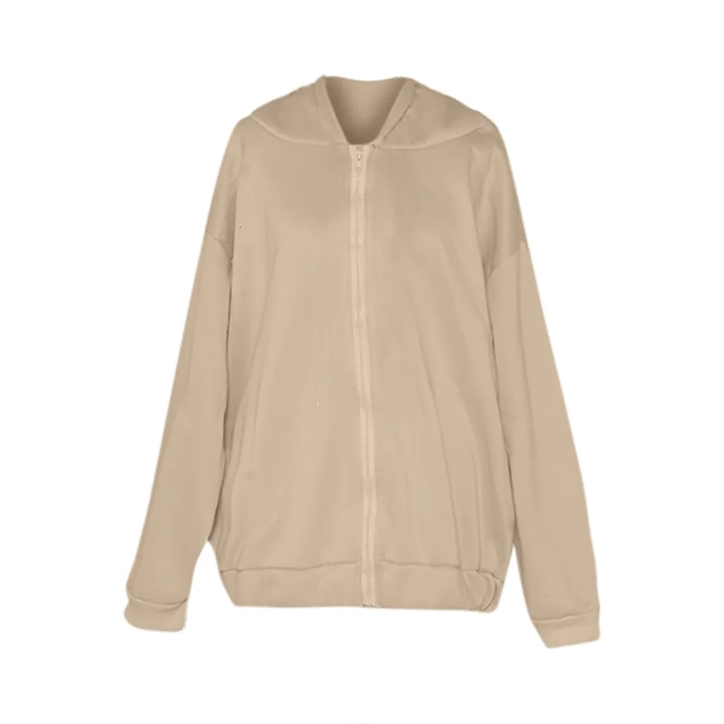 Women Zip hoodies sweatshirts plus size long sleeve solid color sports hooded back print letters casual running fitness tops|Женские