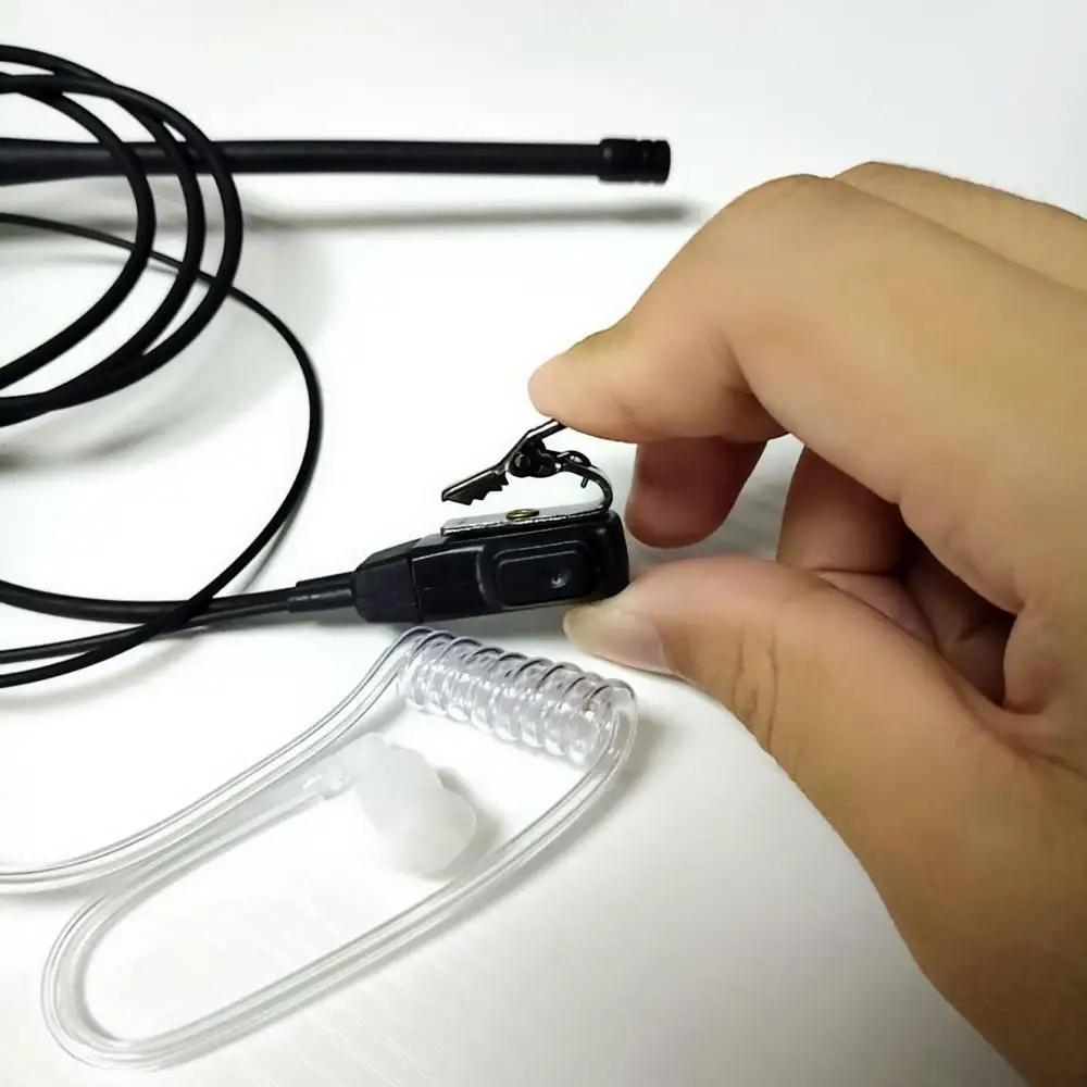 air acoustic tube headset for walkie talkie baofeng radio k port earphone ptt with microphone for uv 5r 888s guard earbuds free global shipping