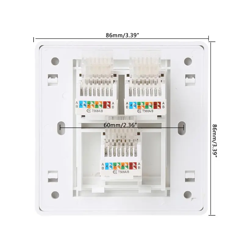 Фото Панель компьютерной розетки 86 типа CAT5E, сетевой модуль RJ45, кабель, интерфейсный разъем, настенный S №3
