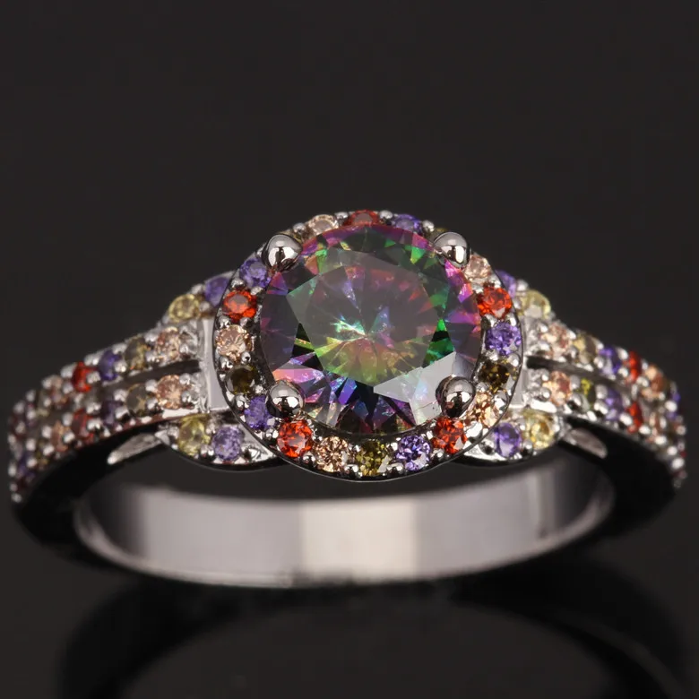 Мистик Радуга ювелирные изделия многоцветный морганит вечерние посеребренное