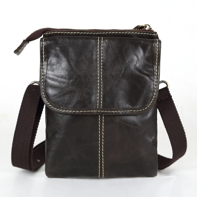 Мужская сумка-мессенджер M009 винтажная маленькая из натуральной кожи для