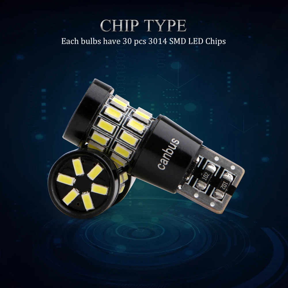 YM E-Bright 2 шт. T10 194 168 W5W 3014 30 SMD светодиод Шина CAN свет нет ошибок автомобильная лампа DC