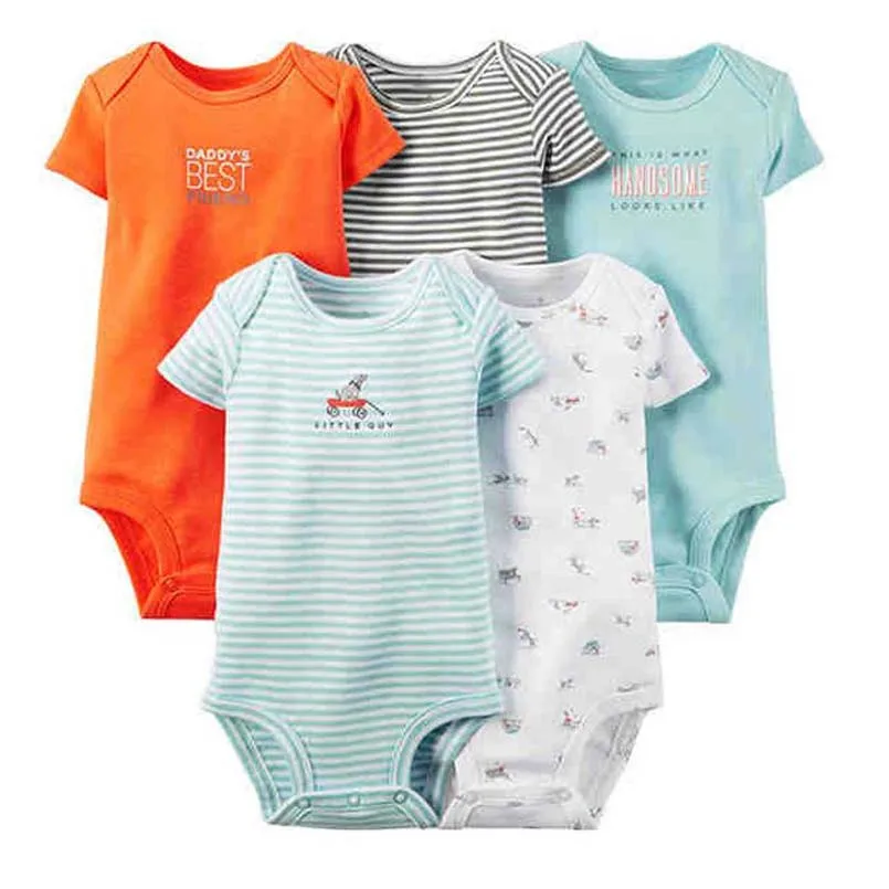 Комбинезоны с коротким рукавом для маленьких девочек и мальчиков летняя одежда