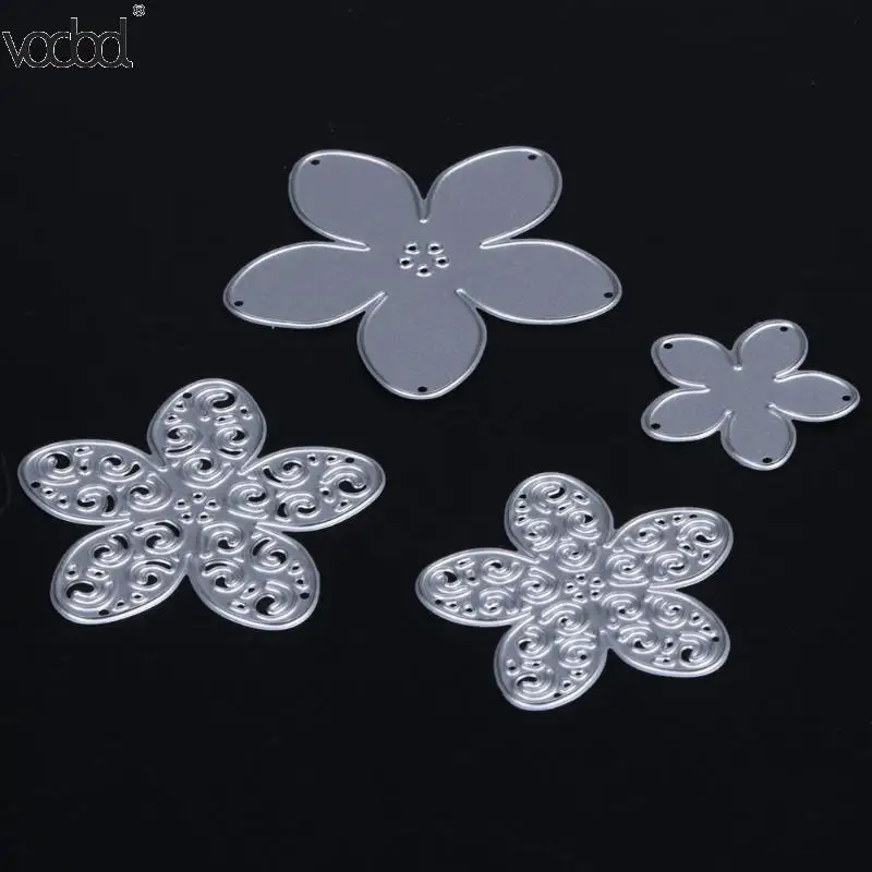 4 шт./компл. Цветок Металлический Трафаретный вырубной штамп Скрапбукинг
