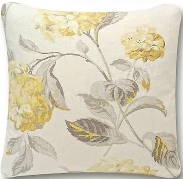 Новинка потрепанная шикарная Гортензия желто-серая цветочная ткань наволочка 18