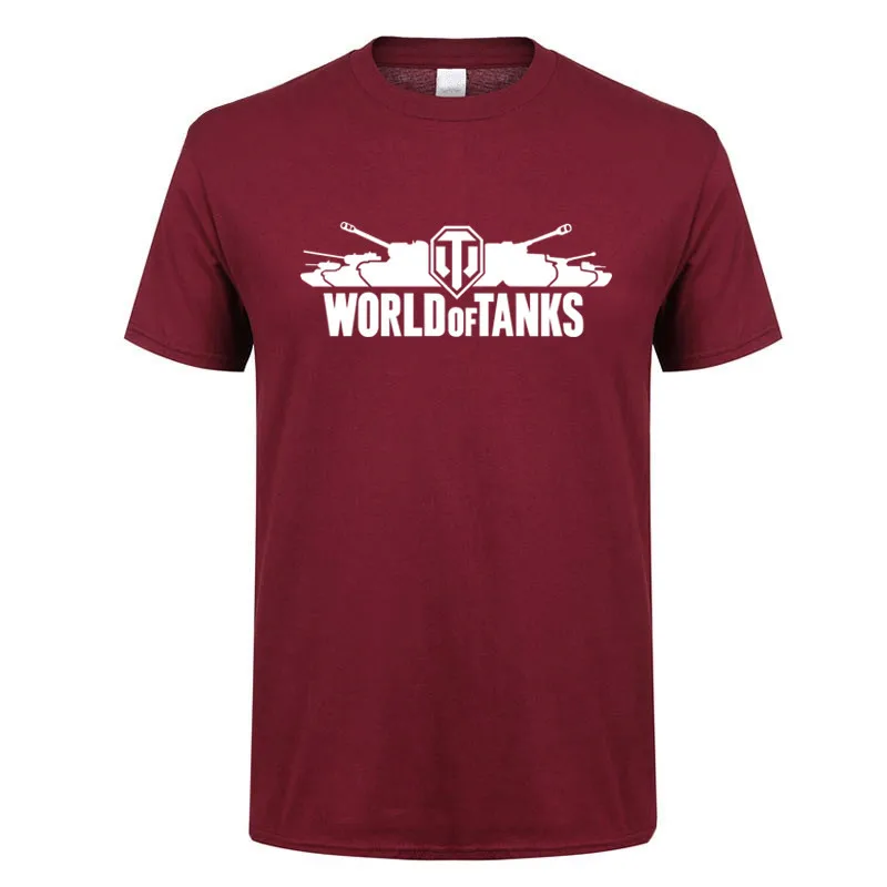 Wine red Новинка, Мужская футболка World of Tanks, модная брендовая Мужская/Женская Повседневная футболка с коротким рукавом, хлопок, Харадзюку, хип-хоп, уличная одежда, футболки - Цвет: Wine red