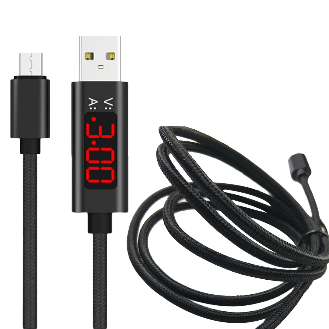 Дисплей в нейлоновой оплетке для быстрой зарядки кабеля типа C USB тестера