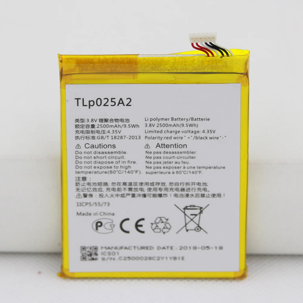 ISUNOO 10 шт./лот 2500 мАч внутренняя Замена батареи для Alcatel One Touch TLp025A2