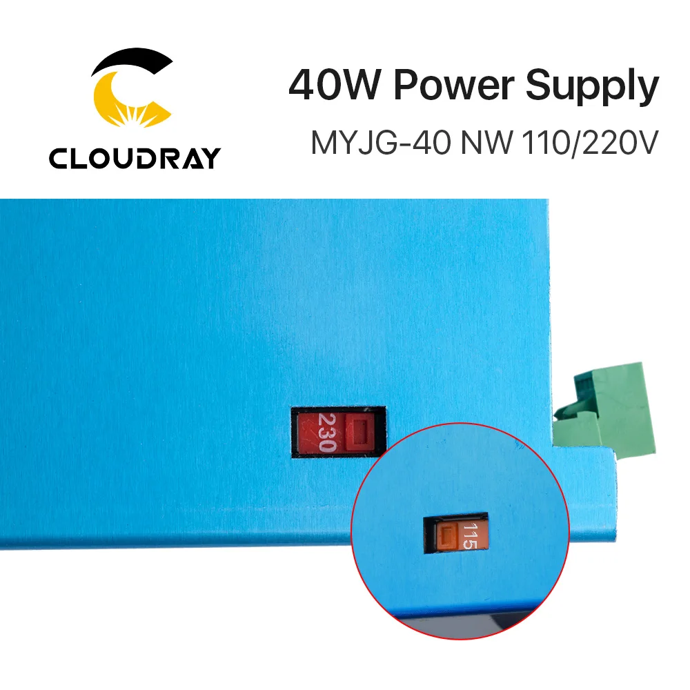 Cloudray 40 Вт CO2 лазерный источник питания MYJG-40 110 В 220 В для CO2 лазерной гравировки и резки 35-50 Вт MYJG