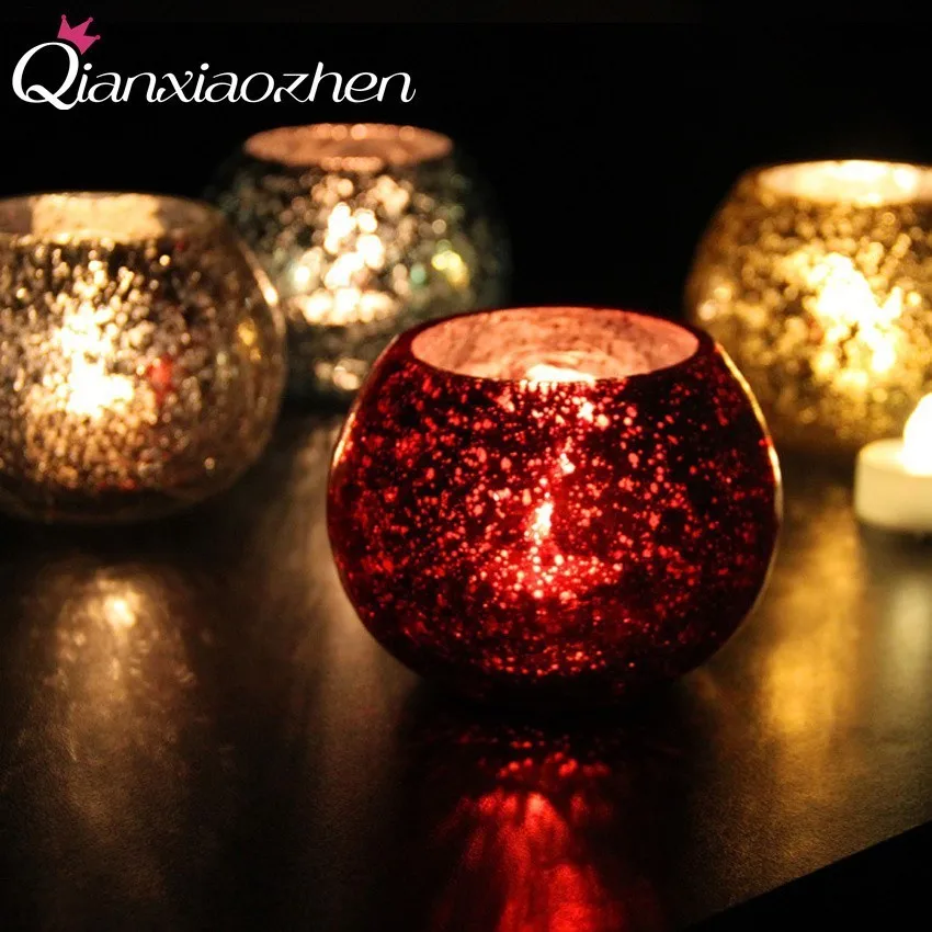 

Qianxiaozhen Manual Patch Glass Candle Holders Wedding Decorations Candles Home Decoration Candle Lantern