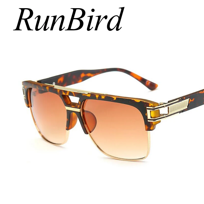 Солнечные очки RunBird в стиле ретро UV400 для мужчин и женщин модные роскошные