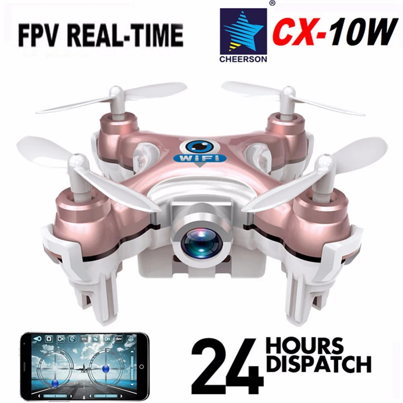 Cheerson CX 10W CX10W Mini Wifi FPV с камерой 720P 2 4G 4CH 6 осевой светодиодный Радиоуправляемый