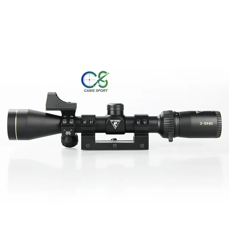 Fly Shark прицел тактический 3x-9x40 прицел 1 дюймов трубка черный с красной точкой прицел голографический для наружного охоты gs1-0402