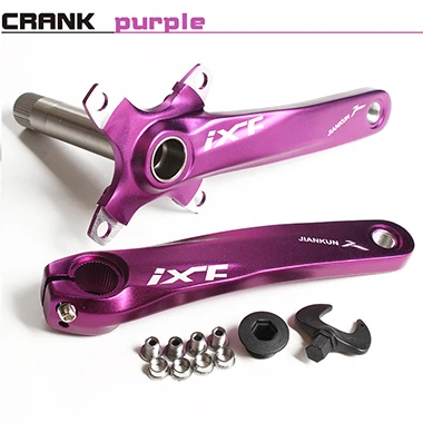 CRANK purple IXF BCD104 мм ЧПУ untralight велосипед шатун MTB/шатун для дорожного велосипеда набор с BB 6 цветов Кривошип для велосипеда Дешевые DH Кривошип группа - Цвет: CRANK purple