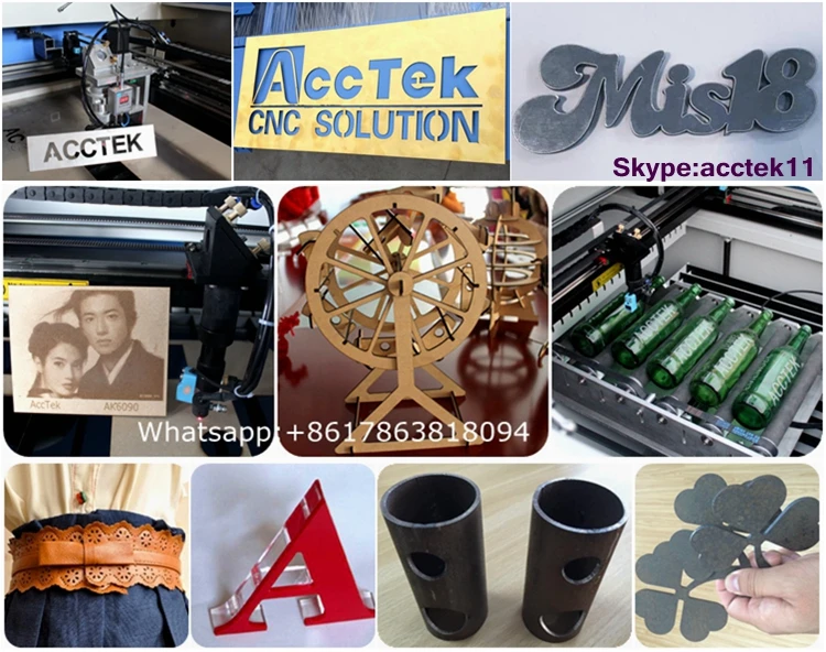 AccTek новый лазерный резак AKJ1390H Двойные головки металлические части лазерная