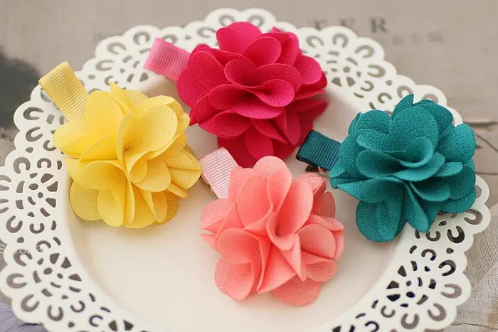 Brightly Colored Camellia Hair Clip Solid Color Flower Barrettes For Girls Headwear Kids Accessories | Детская одежда и обувь