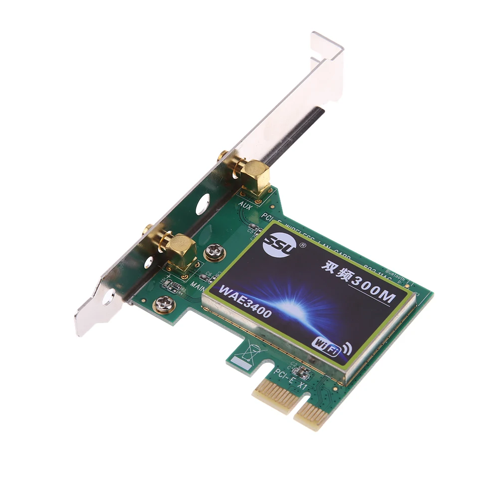 Двухчастотная сетевая карта Ubit PCI E 2 4/5G 300 Мбит/с м 802.11b/g/n совместимая с разъемом