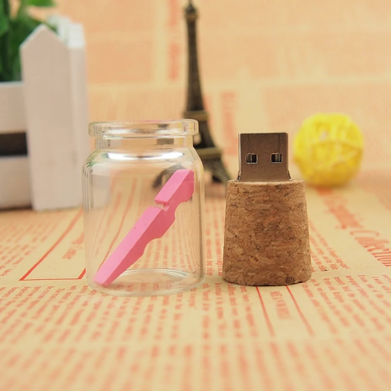 10 шт. Бесплатная стеклянная бутылка для дрифта USB 2 0 флеш-накопитель карта памяти